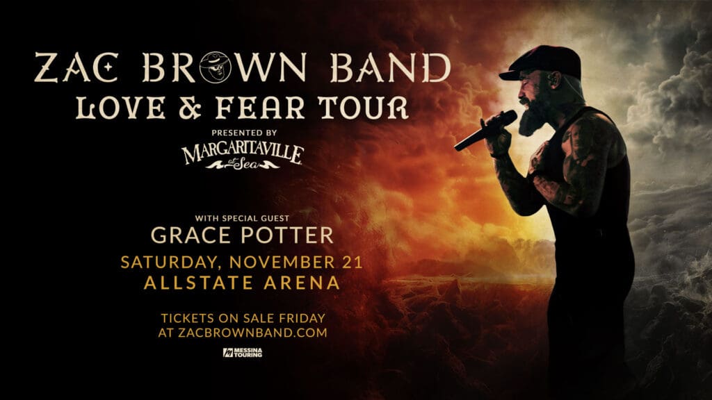 Silhouetted singer on fiery concert poster